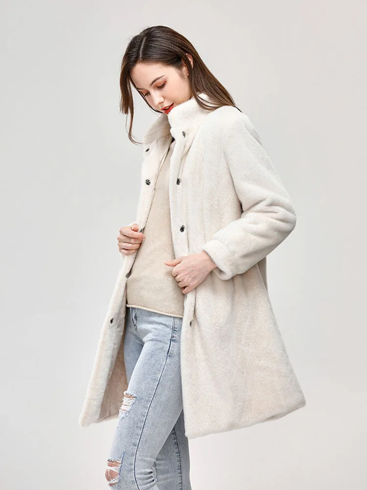 Winter Woman Coat 2022 Luxury Faux Mink Fur Fluffy Jacket Designer European American Long Sleeves Y2k Fashion Free Shipping