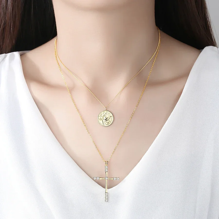 Женское Ожерелье TONGZHE из серебра 925 пробы с подвеской в виде букв звезды Луны