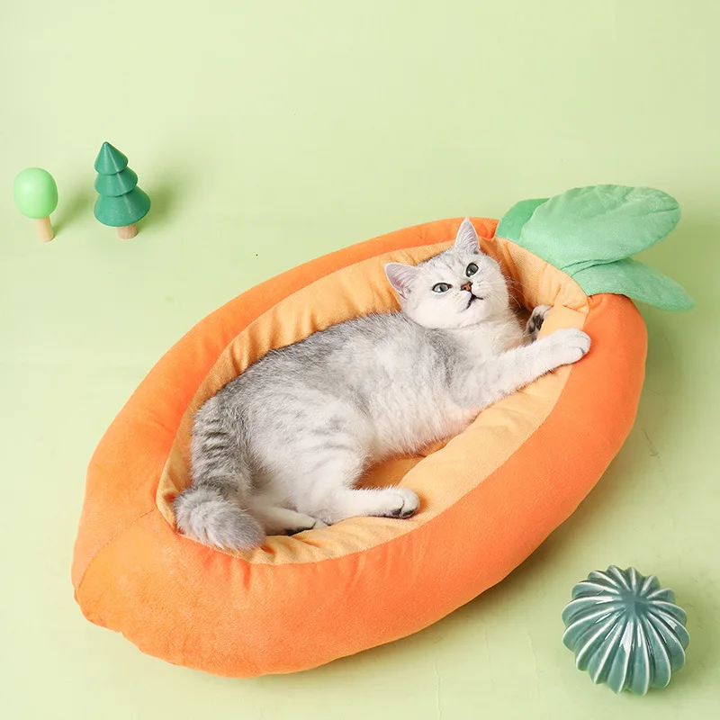 

Pet carrot bed cat litter cat dog open nest soft comfortable pet bed easy to clean puppy kitten litter pet supplies