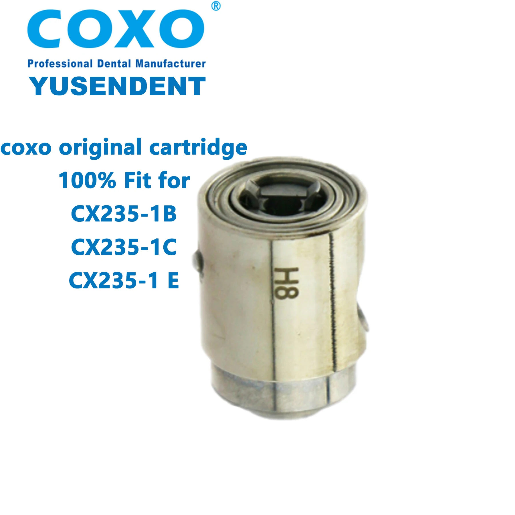 COXO Dental Spare Cartridge LED Fiber Optic Low Speed Ceramic Bearings Fit Contra Angle Turbine Handpiece CX235-1B/1C/1E