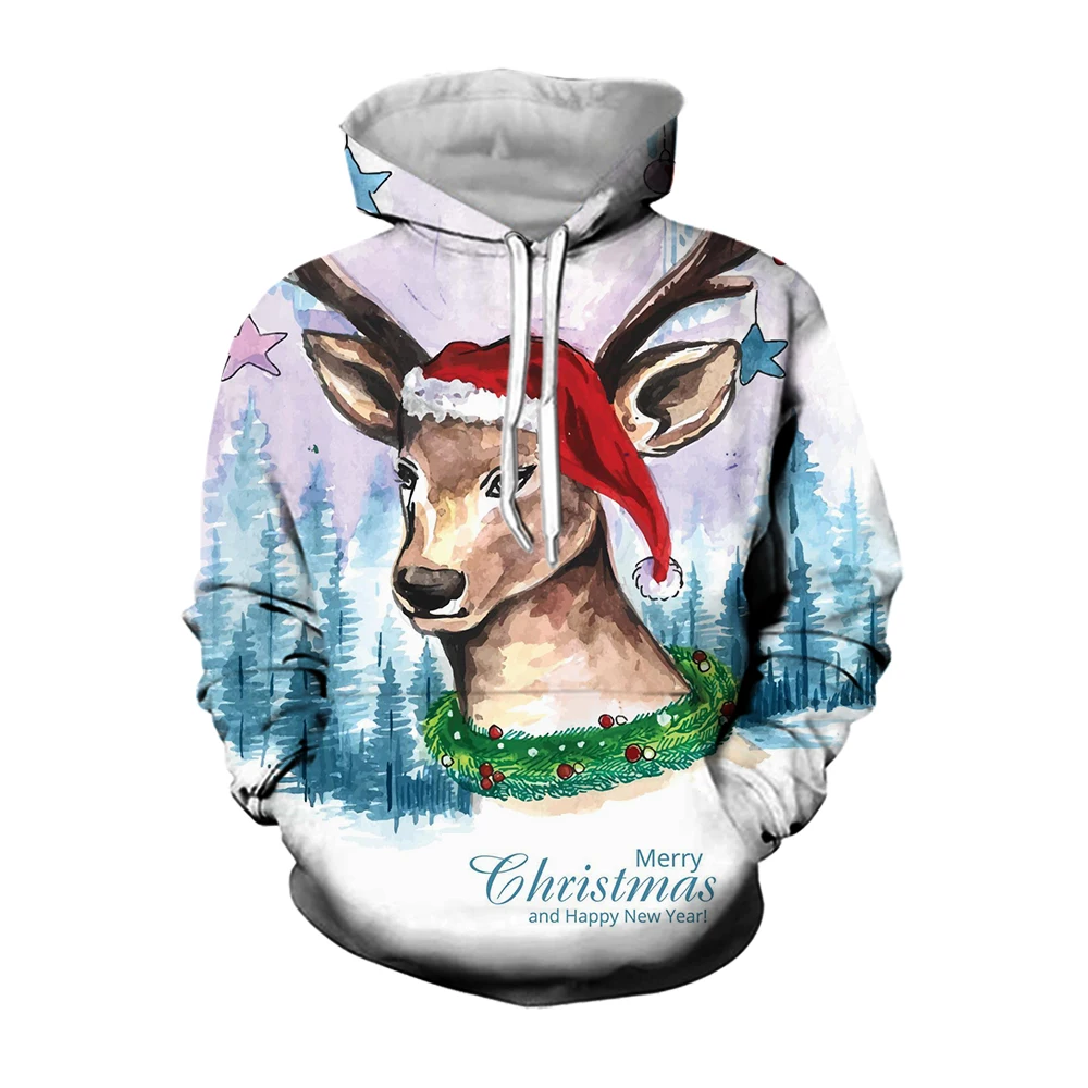 

Jumeast 3d Printed Yk2 Deer Hoodie Christmas Cartoon Graphic Hoodies Streetwear 2000s Aesthetic Hooded Sweatshirts Clothing Men