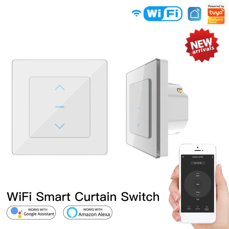

Смарт-переключатель для штор, Wi-Fi, Tuya, голосовое управление, работа с Alexa, Google Home
