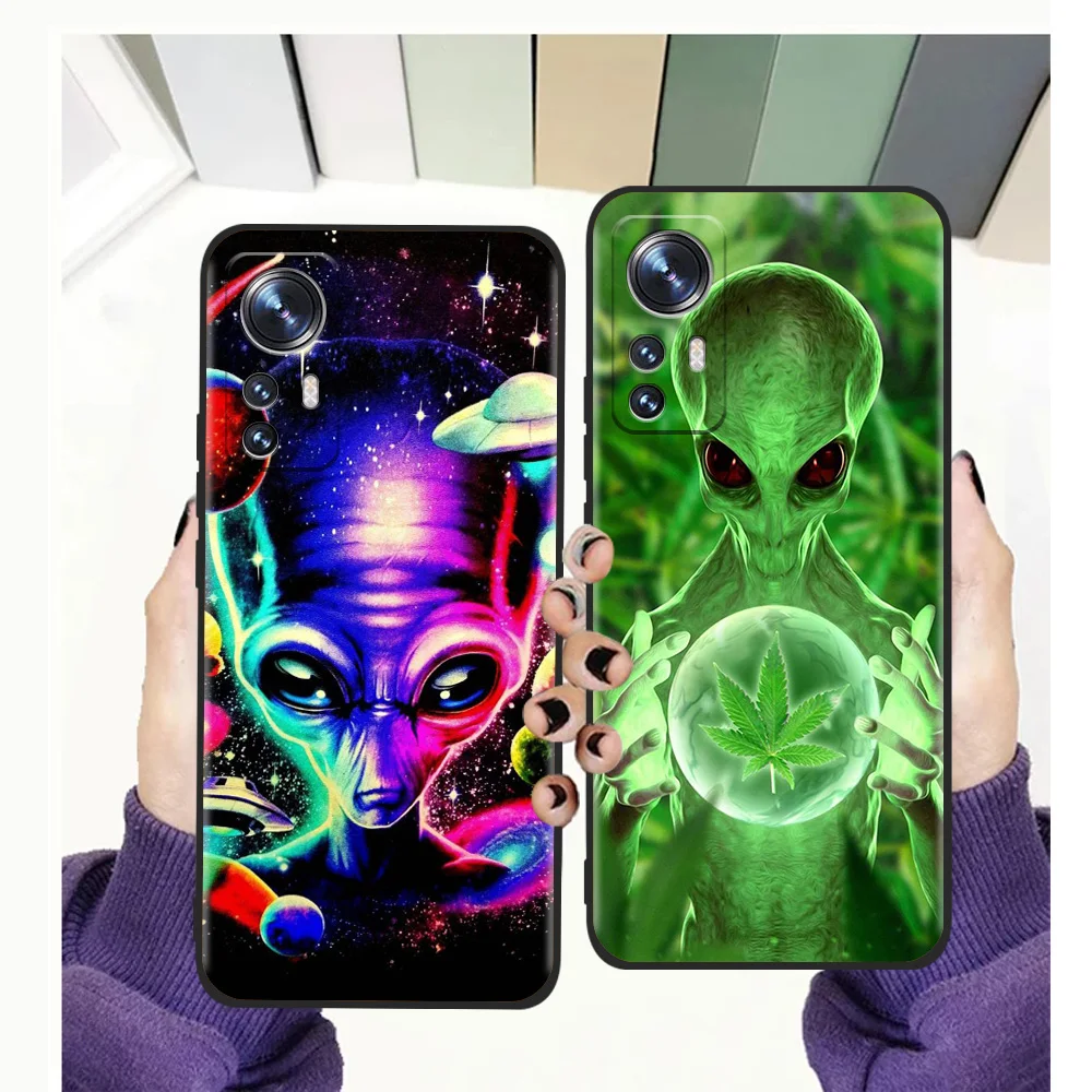 

Hot Interesting Alien Luxury Phone Case Cover For Xiaomi Mi 12 12X 12 Pro Silicone Soft Shockproof Mi 12 Black Shell Fundas TPU