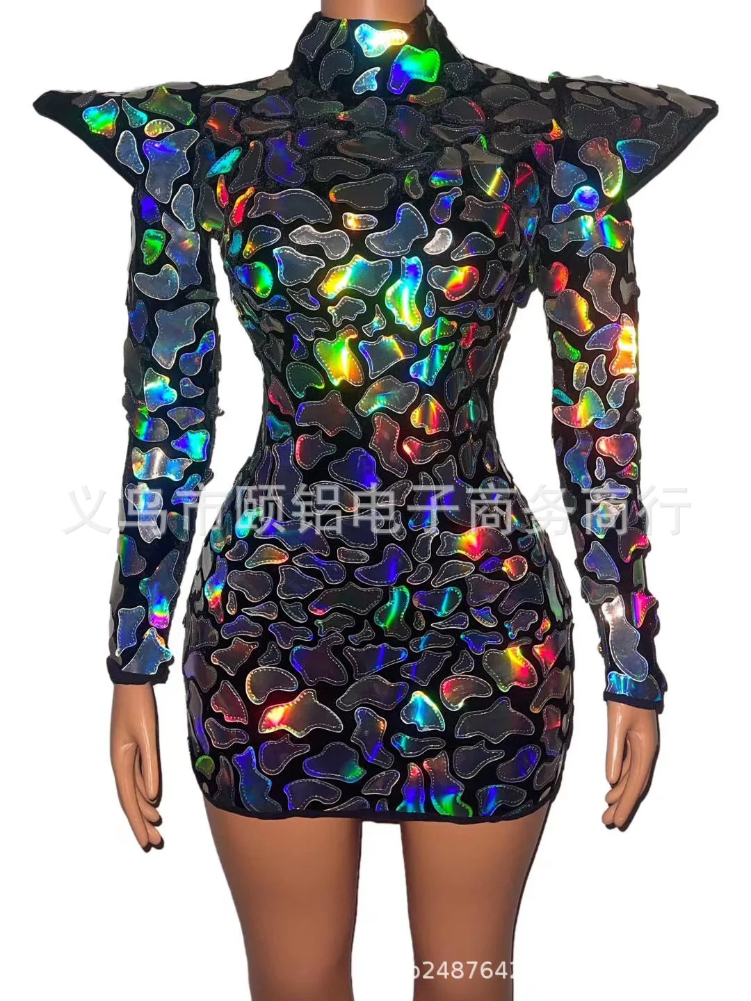 

Costume Female Song Catwalk Rhinestone Tassel Mesh Elastic Thin Latin Dance Skirt Dress Stage Performance Clothing