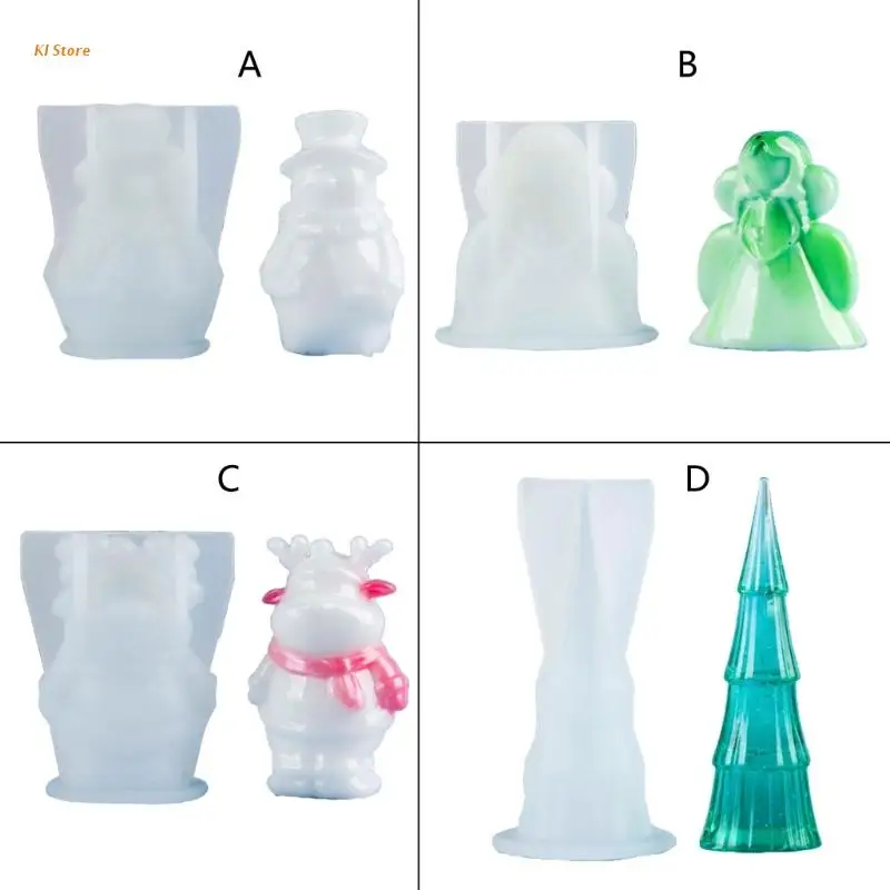 

Christmas Tree Girl Elk Ornament Crafts Silicone Mold Epoxy Casting Jewelry Tool Making Resin Diy Craft Home Decoration