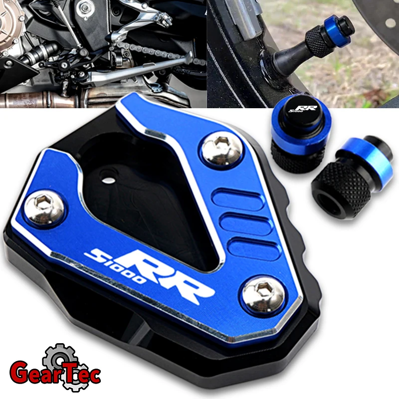 

For BMW S1000RR S1000 RR S 1000 RR 2018-2022 2021 2020 Motorcycle Accessories Kickstand Foot Side Stand Enlarger Pad Valve Caps