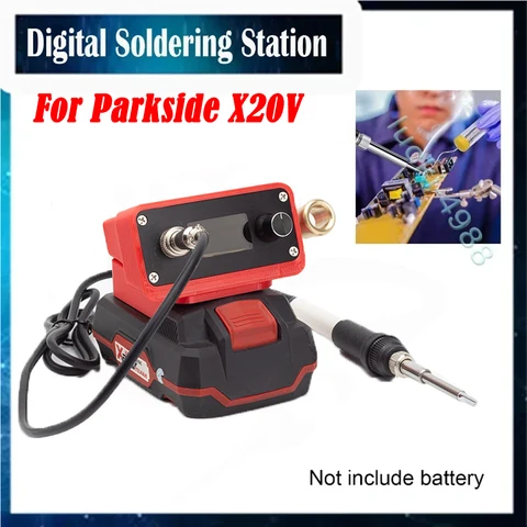 Паяльник T12, беспроводной паяльник для Lidl Parkside X20V, электрическая цифровая паяльная станция, ремонт «сделай сам» (без батареи)