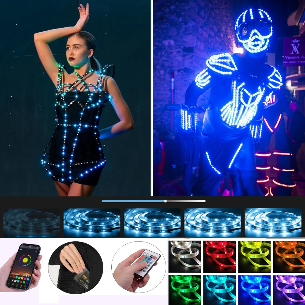 

Светодиодная ленсветильник на батарейках, 1-8 м, USB, Bluetooth, RGB 5050, 5 В