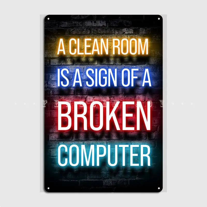 

Clean Room Gaming Quote Metal Sign Pub Garage Wall Pub Designing Wall Plaque Tin Sign Posters