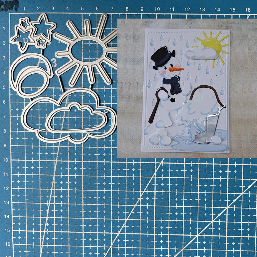 Металлические штампы Lucky Goddess Солнце Луна Звезды облака сделай сам скрапбукинг