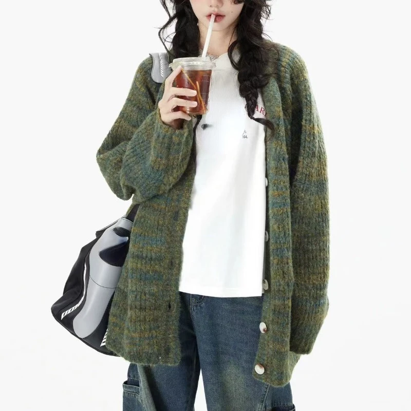 Винтажный кардиган в стиле Харадзюку Y2k