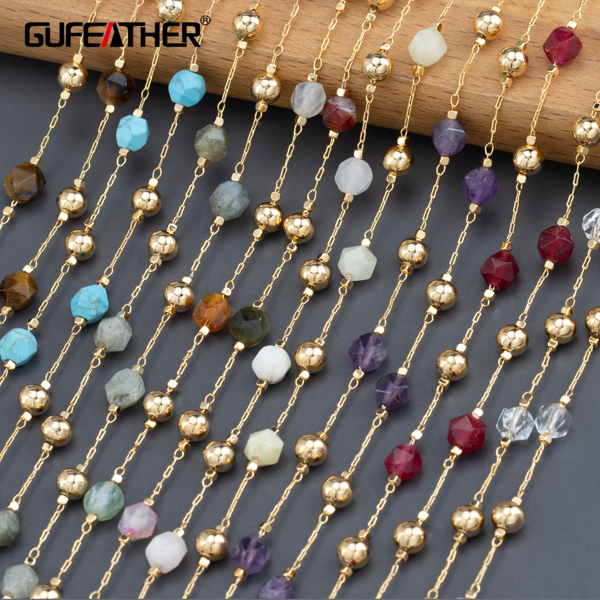 

GUFEATHER C282,diy chain,pass REACH,nickel free,18k gold plated,copper,natural stone,jewelry making,diy bracelet necklace,1m/lot