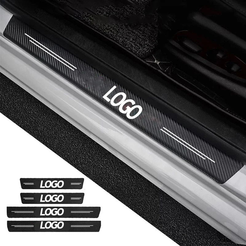 

4 шт., защитные наклейки на пороги автомобиля, из углеродного волокна