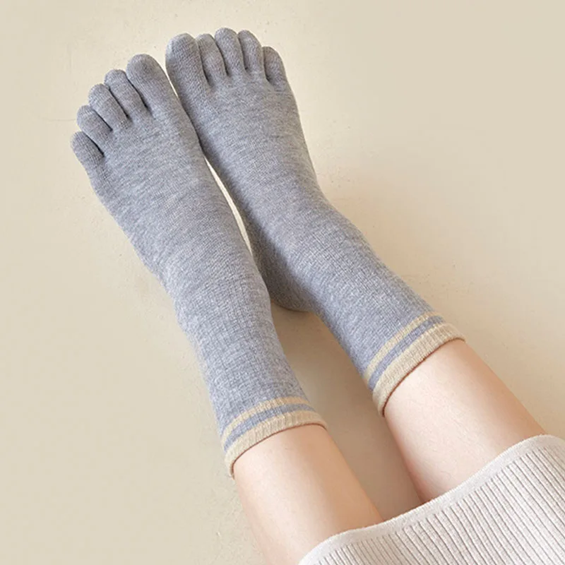Women's Socks Cotton Comfortable Sweat Deodorant Toe Sock for Women Fashion Young Casual High Quality Girls Sokken Calcetines