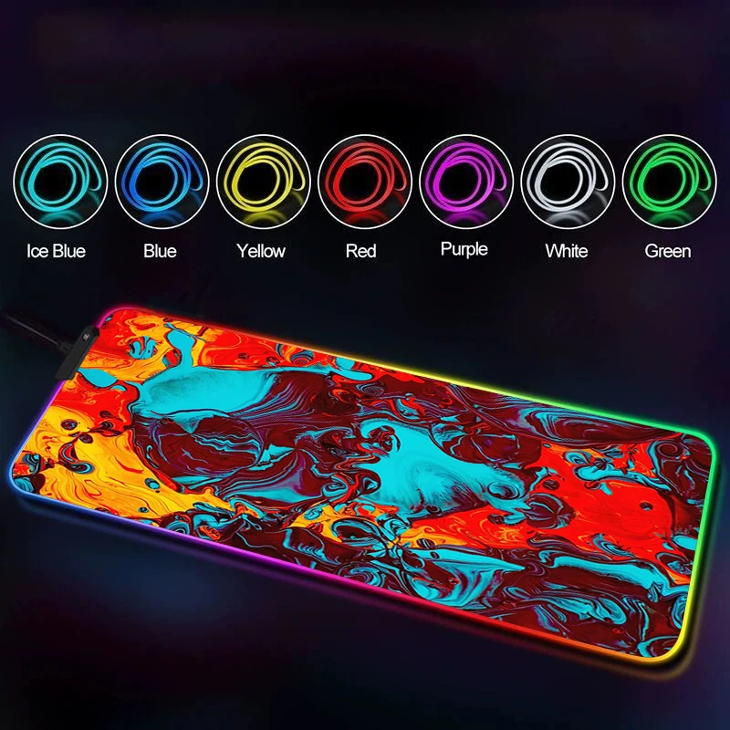 

Коврики для мыши, раздвижной цвет, милый Жидкий стол для геймеров, RGB коврик для клавиатуры, компьютерный светящийся игровой светодиодный ПК...