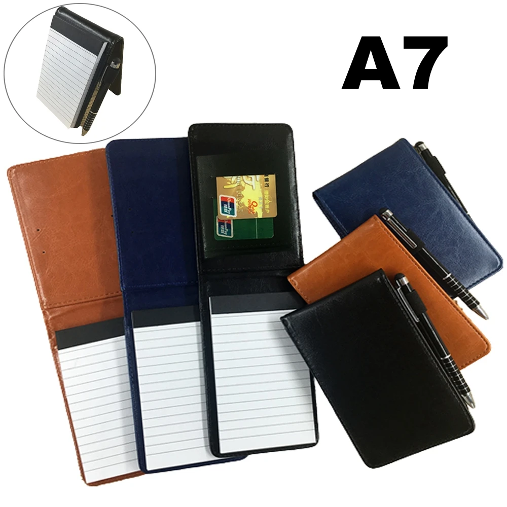 

With Notebook School Pocket Note Planner Set Book Journal Business Memo Cases Pu Notepad Office Small Leather Cover Agenda