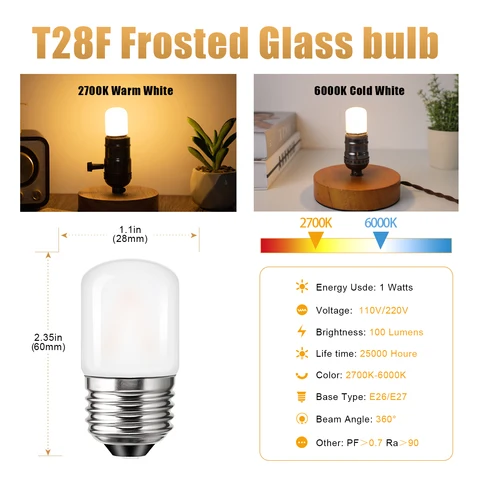 Светодиодная лампа Grensk Frosting T28 1 Вт теплый белый