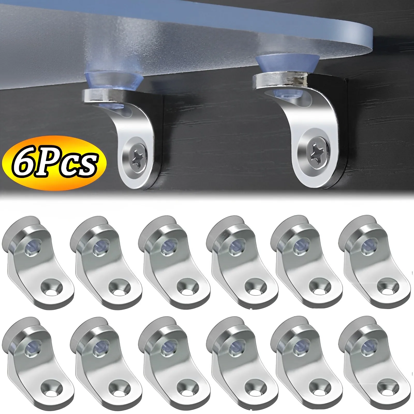 

6/1Pcs Wall Shelf Brackets Support Studs Pegs Steel Shelves Separat Fixed Cabinet Cupboard Glass Bracket Supporter Holder