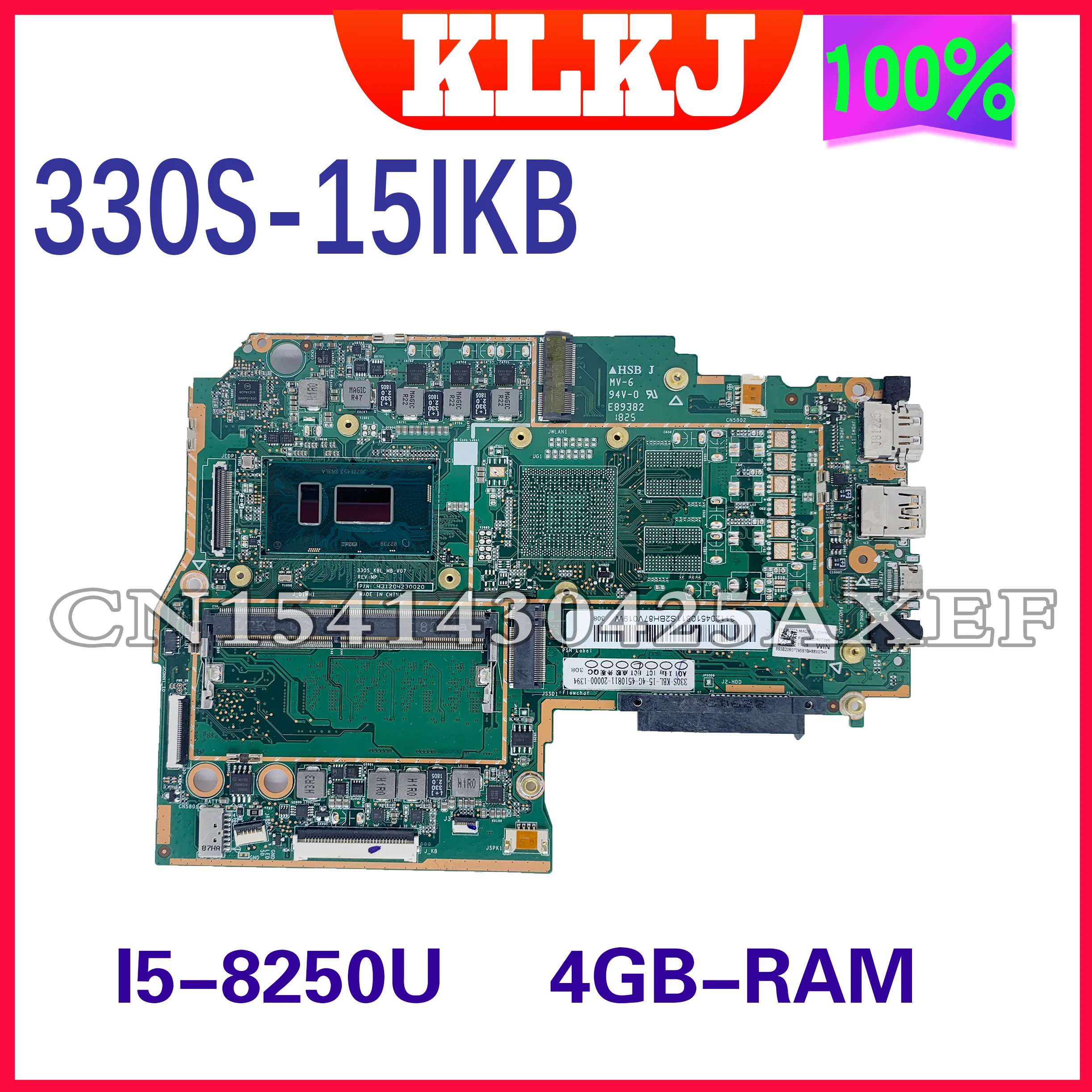 

Dinzi 330S_KBL_15_4G Laptop Motherboard For Lenovo Ideapad 330S-15IKB Notebook Computer Mainboard 4GB-RAM I5-8250U I3-8130U UMA