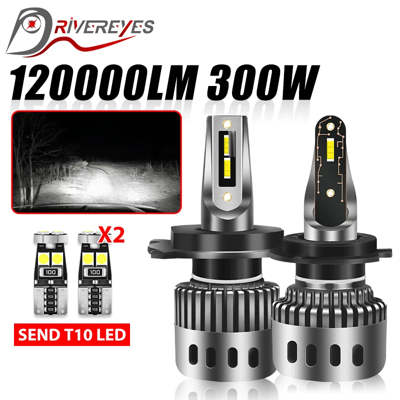 

H4 LED Headlights 120000LM LED H7 H11 H8 H1 4300K 6000K 8000K 9005 HB3 9006 HB4 9012 HIR2 H9 300W Mini Diode Fog Light Ice Bulbs