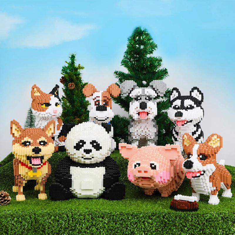 

Конструктор «сделай сам», животные, сборный мир, алмазные блоки, котенок, щенок, свинья, панда, модель, мини-конструктор, детская игрушка без ...