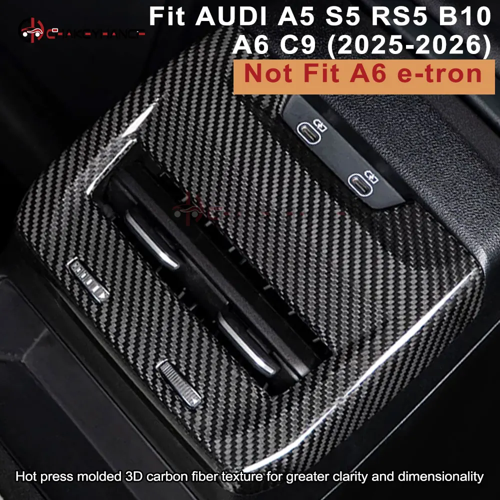 Фото Для Audi A5 S5 RS5 B10 A6 C9 (не подходит для A6 e-tron) — накладка на задний воздуховод из углеродного волокна, 2025-2026 гг., для модификации интерьера автомобиля №5