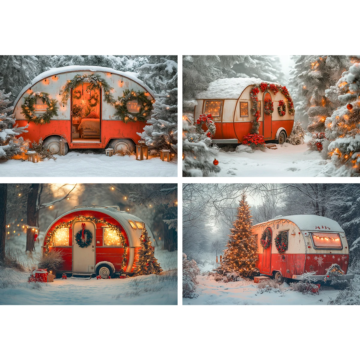 Деревенский рождественский кемпер фон для детей и взрослых студийный баннер