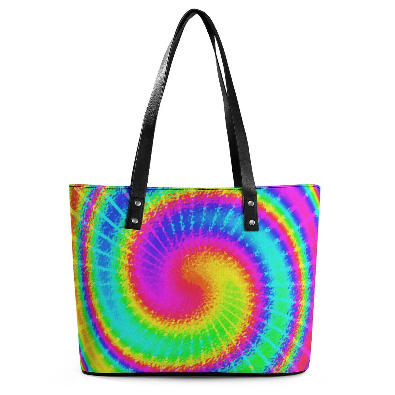 

Красочные ретро 60s сумки студенческие хиппи Psychedelic Tote Сумка Новинка дорожная сумка через плечо Ziplock печать из искусственной кожи ручные сумки