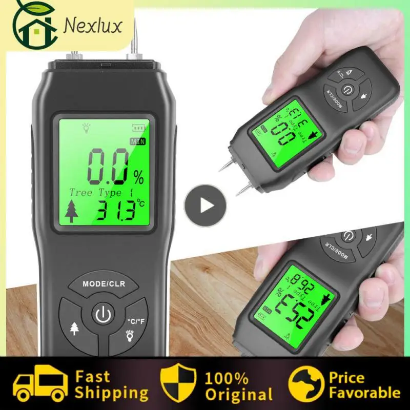 

Digital Two Pins Wood Moisture Meter Professional Timber Hygrometer Portable Tool LCD Display Timber Damp Detector