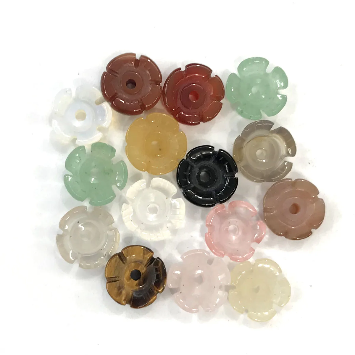 

6pcs Flower Shaped Multicolor Bead Handmade Crafts Accessories DIY Necklace Bracelet Earring for Woman Size 10mm