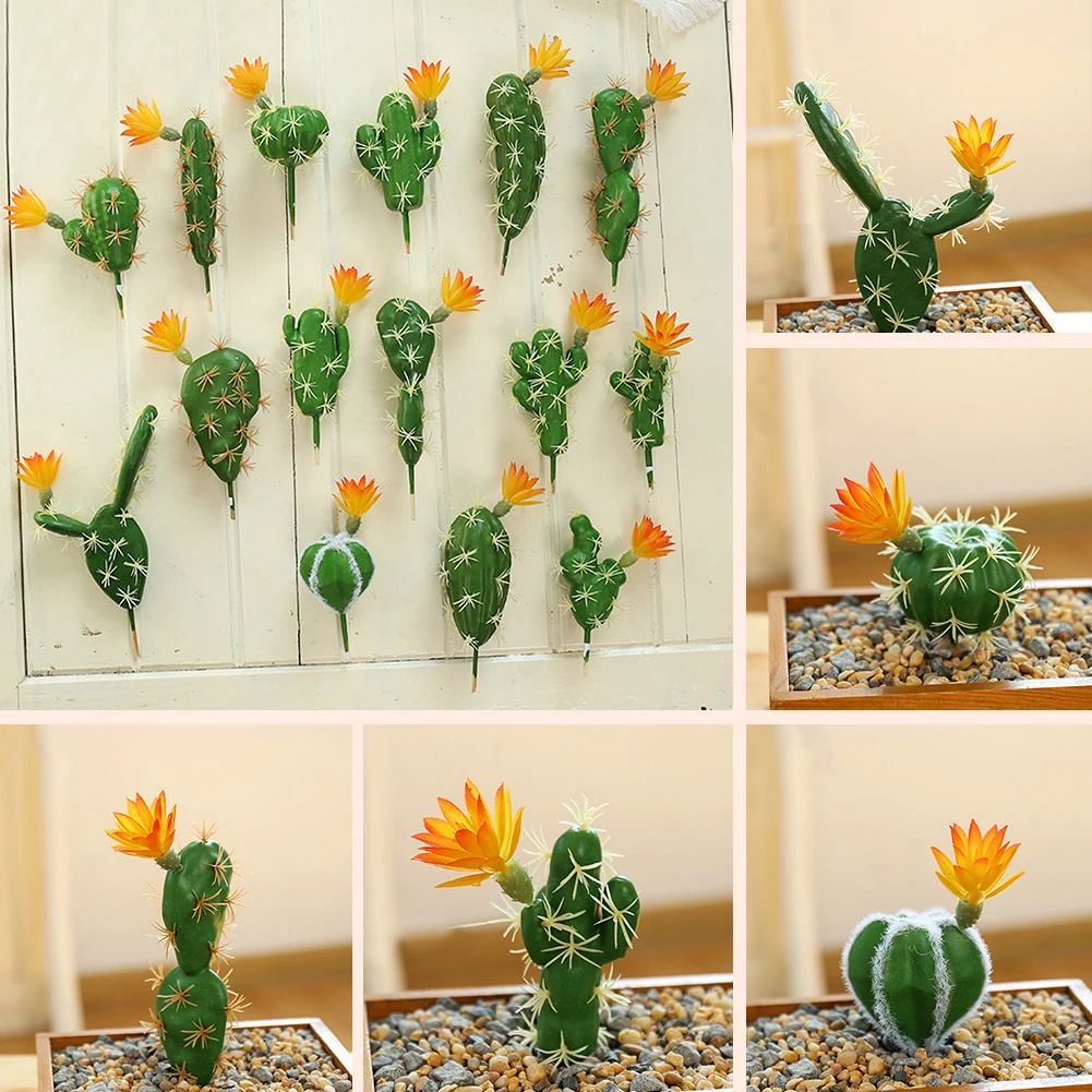 

Miniature Fake Cactus DIY Landscape Vivid Desert Bedroom Home Simulation Succulents Prickly Pear Garden Fake Cactus Artificial
