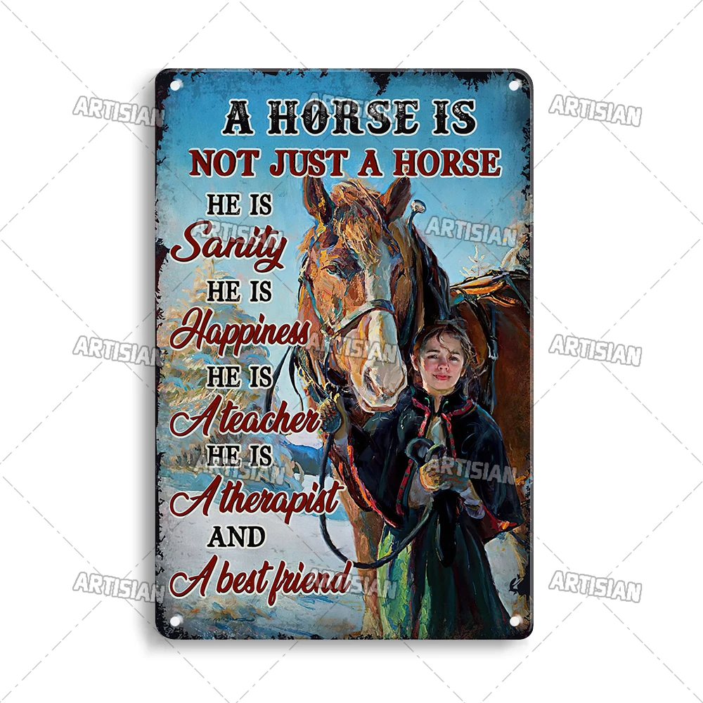 

Металлический плакат ARTISIAN "Девушка и лошадь"