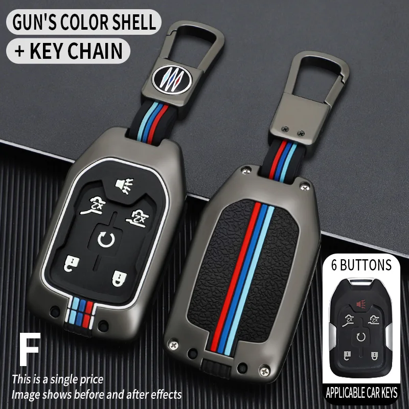 

Key Case Cover Holder Keychain for GMC Terrain 2019 for Chevrolet Suburban 2019 5 6 Buttons Car Key Cover Fob Accessories