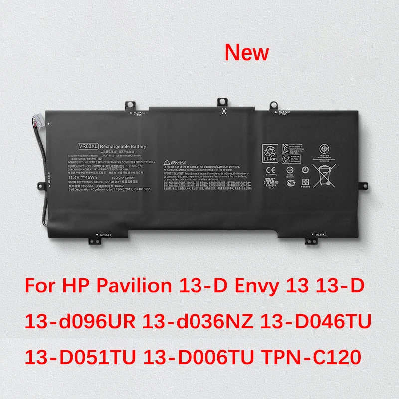 

VR03XL HSTNN-IB7E Battery For HP Pavilion 13-D Envy 13 13-D 13-d096UR 13-d036NZ 13-D046TU 13-D051TU 13-D006TU TPN-C120