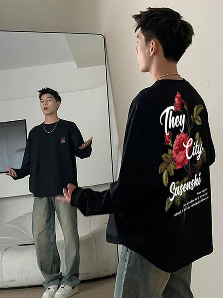 Американская винтажная рубашка с длинными рукавами Rose мужская осенне-зимняя