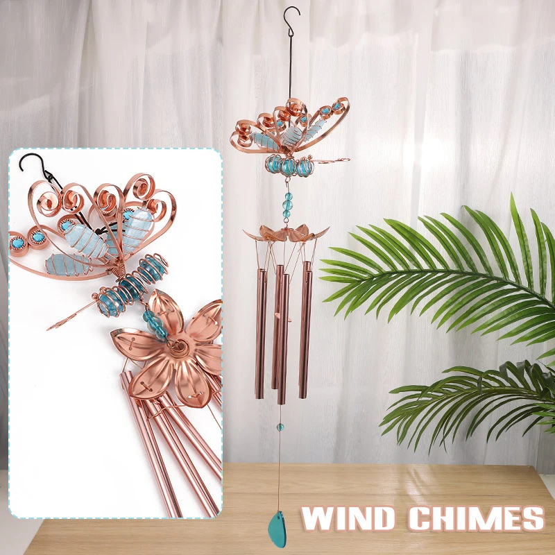 

Wind Chime Pendant Metal Butterfly Wind Chimes Garden Outdoor Decorative Hanging Pendant Housewarming Gift 2021