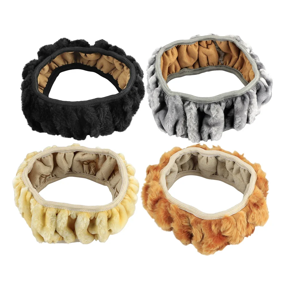 Мягкий меховой Чехол Премиум-класса для руля автомобиля плотный теплый плюшевый