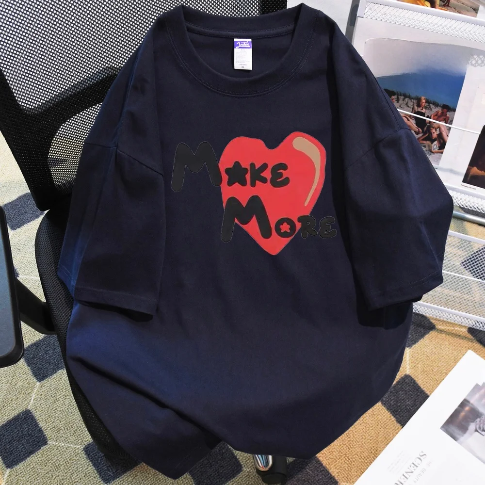 American Love Letter Print Short sleeve T-shirt Men and Women Summer Heavy Cotton Loose Fashion Brand Oversize Top