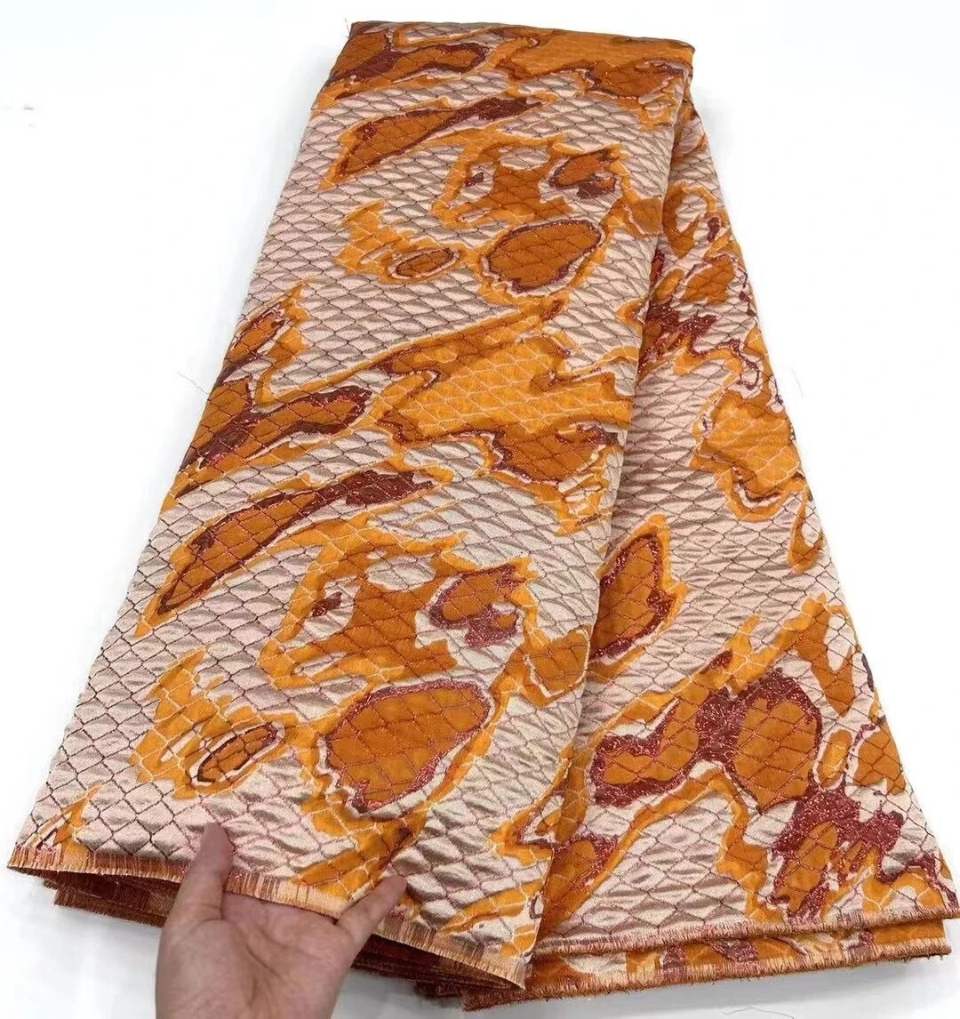 

Африканская кружевная ткань по метрам, вышивка для женщин, тюль, яркие платья, 5 ярдов, жаккардовые цвета, роскошная зеленая ткань