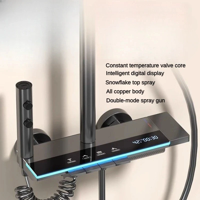 Полностью медный душевой набор с постоянной температурой насадка для душа и под