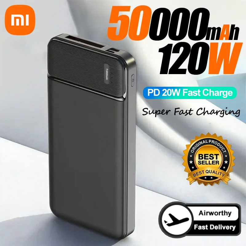 Фото 120 Вт 50000 мАч Power Bank 12 Вт Портативное быстрое зарядное устройство Внешний аккумулятор PowerBank Power Bank большой емкости для iPhone Samsung Xiaomi №1