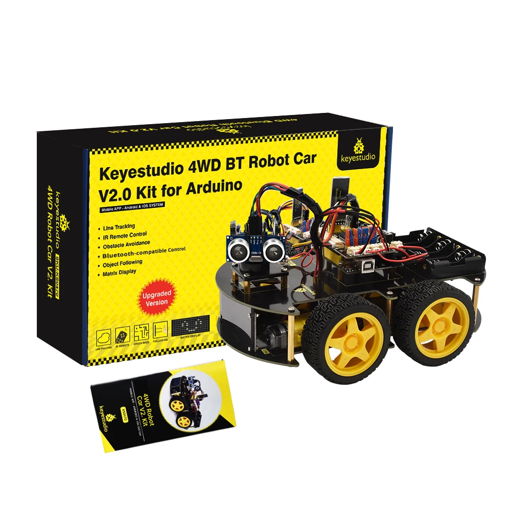 Keyestudio 4WD Multi BT Robot Car Kit V2.0 W/LED Display For Arduino Robot Kit DIY Electronic Kit/Programming Car Kit  Kids Toys