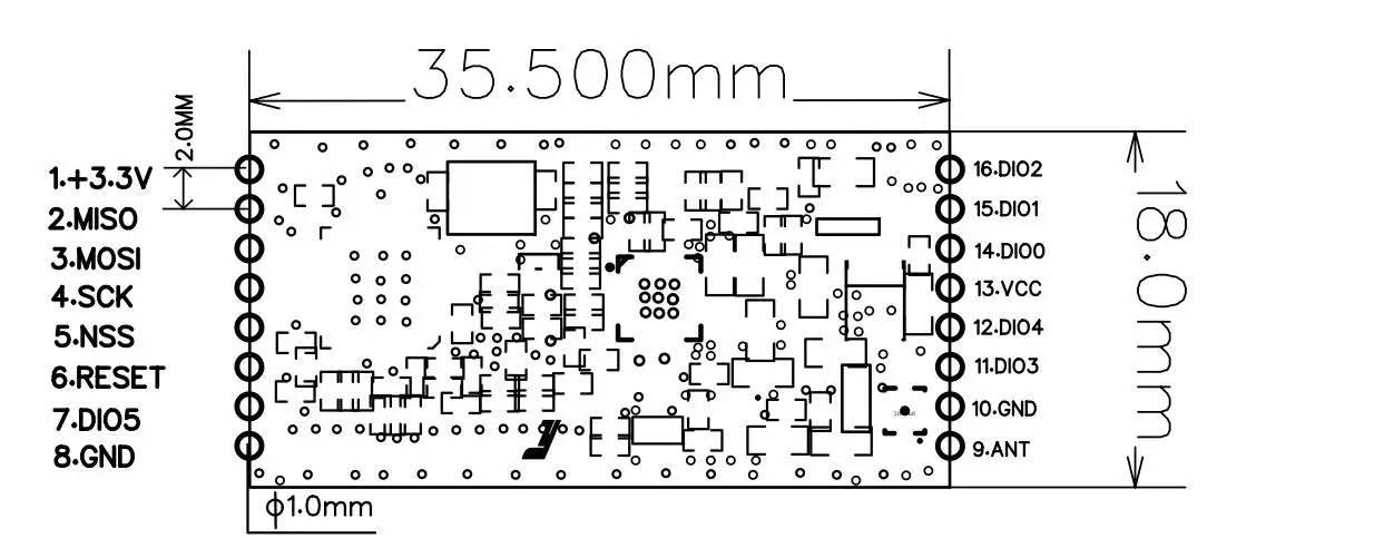 Флюоресцентная мощность 915 МГц приспособление для трансивера rf lora + 33 дБм низкое