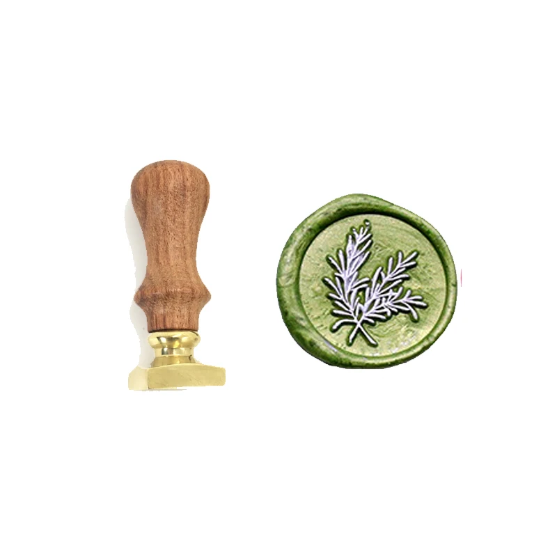

Natural Plant Leaf Wax Stamp Exquisite Mini Wood handle,DIY Ancient Seal Retro Stamp,Personalized Wax Seal High Quality