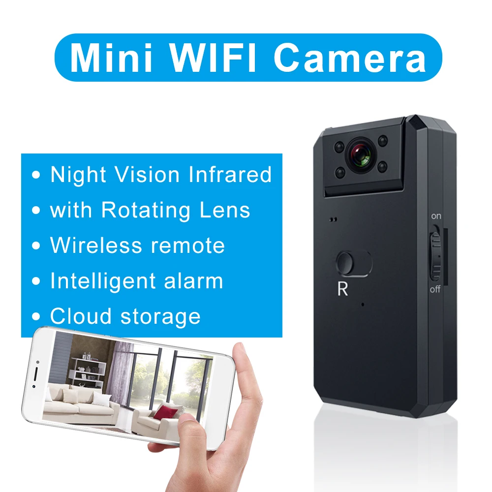 

WD6-A Mini Camera WiFi 1080P HD Wireless IP Micro Camera Remote Monitor Night Vision Camera Tiny Video Recorder