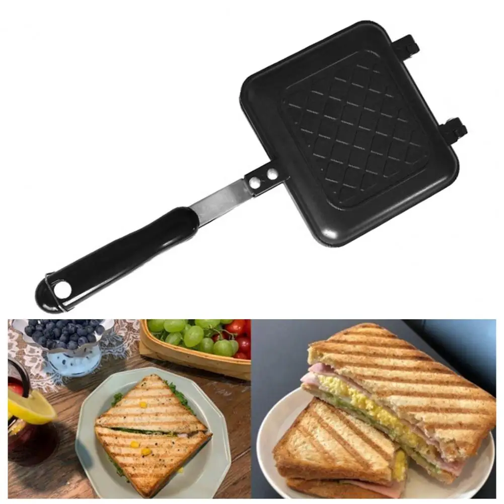

Sandwich Frying Pan Double-sided Non-Stick Food Grade Sandwich Flat Bottom Maker Pan Waffle Baking Mold for Kitchen