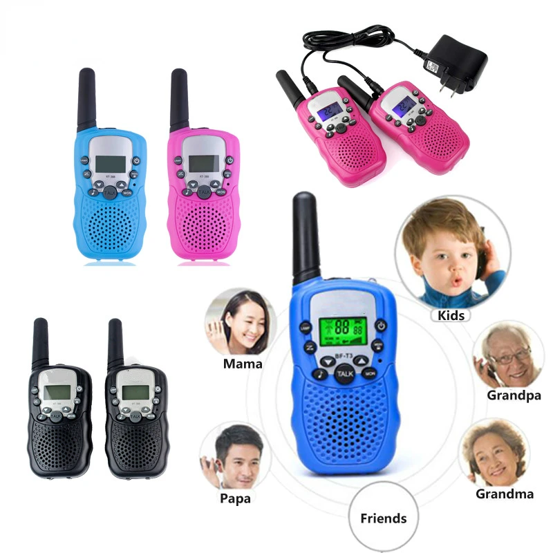 pcs=1 pair  RT-388 Walkie Talkie Toys For Children 0.5W 22CH Two Way Kids Radio Boys and Girls Brithday Xmas Gift GYH