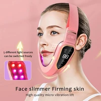 facial lifting device led photon therapy facial slimming vibration massager double chin v shaped cheek lift face massager