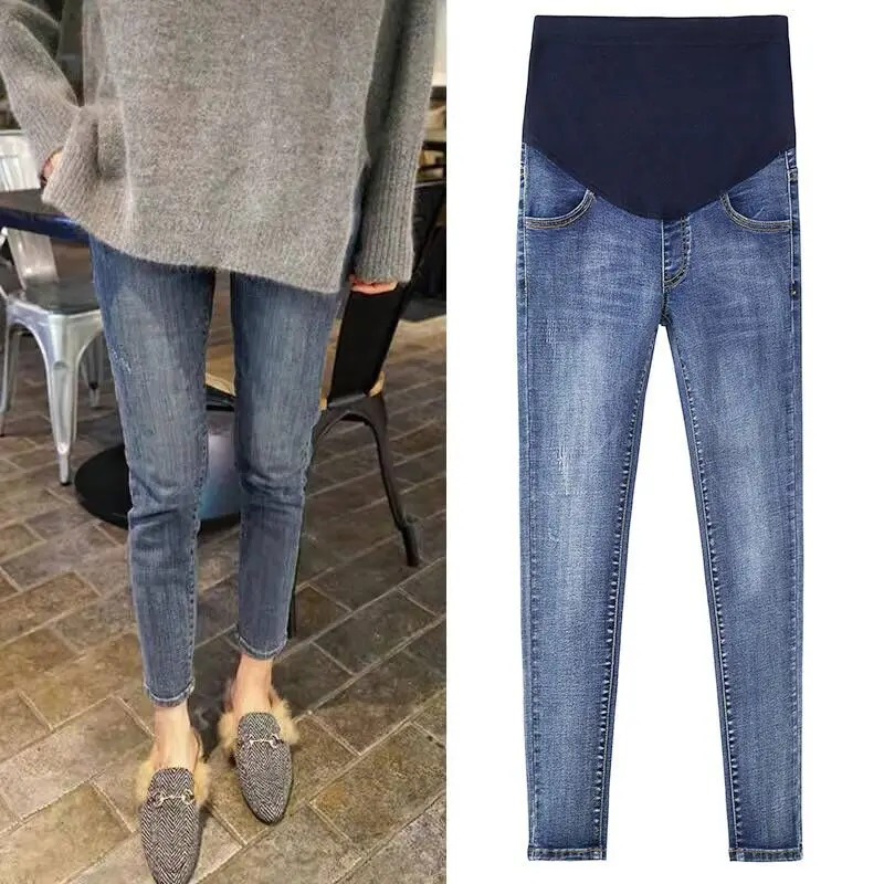 Pregnancy Abdominal Denim Jeans Pants Skinny Jeans Maternity Pants For Pregnant Women Clothes Winter Leggings Trousers