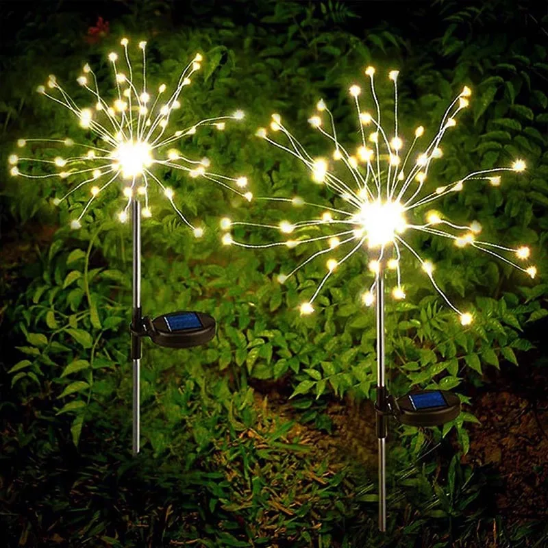

Solar Fireworks Lights Outdoor Waterproof 8 Modes Solar Garden Decorative Lights Copper Wires String Light for Walkway Pathway